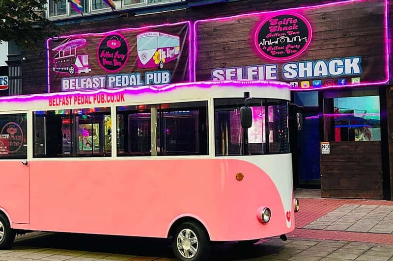 Belfast: Fully Enclosed Pink Party Bike Ride - Starting at the Surf Shack on Royal Avenue